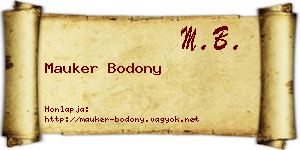 Mauker Bodony névjegykártya